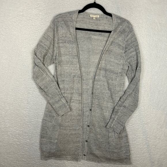 Eileen Fisher M Open Front Cardigan 100% Linen Lagenlook Minimalist Quiet Luxury - Picture 1 of 10